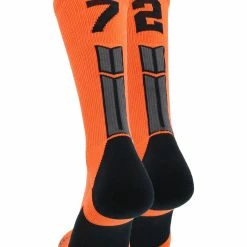 Brand new 😀 MadSportsStuff Orange And Black Player ID Custom Number Crew 🧦 Socks For 🏀 Basketball Lacrosse Volleyball Boys And 👧 Girls 🤩 111 MadSportsStuff Orange And Black Player ID Custom Number Crew Socks For Basketball Lacrosse Volleyball Boys And Girls