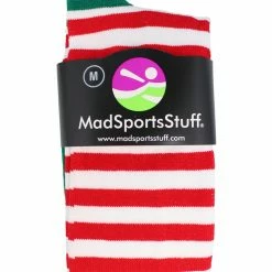 MadSportsStuff Elf Christmas Socks With Bells Over The Calf Length Softball Socks