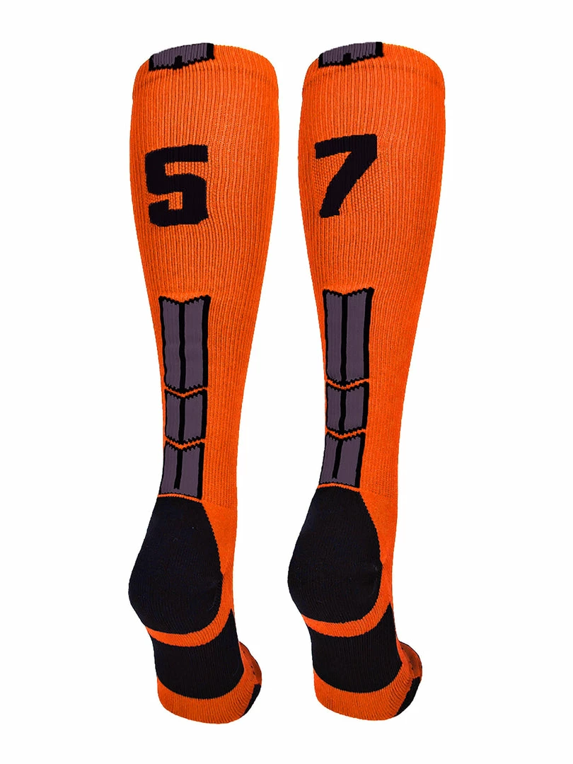 Best Sale ๐ MadSportsStuff ๐ฅ Softball ๐งฆ Socks Orange And Black Player ID Custom Number Over The Calf ๐งฆ Socks For ๐ฅ Softball โพ Baseball Football Boys And ๐ง Girls โญ 23 MadSportsStuff Softball Socks Orange And Black Player ID Custom Number Over The Calf Socks For Softball Baseball Football Boys And Girls