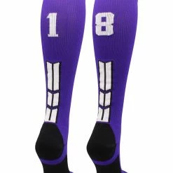 New โ๏ธ MadSportsStuff Purple Player ID Custom Number Over The Calf ๐งฆ Socks For ๐ฅ Softball โพ Baseball Football Boys And ๐ง Girls ๐ 166 MadSportsStuff Purple Player ID Custom Number Over The Calf Socks For Softball Baseball Football Boys And Girls