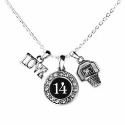 MadSportsStuff Custom Player Jersey ID Basketball Necklace (Available In 24 Numbers)