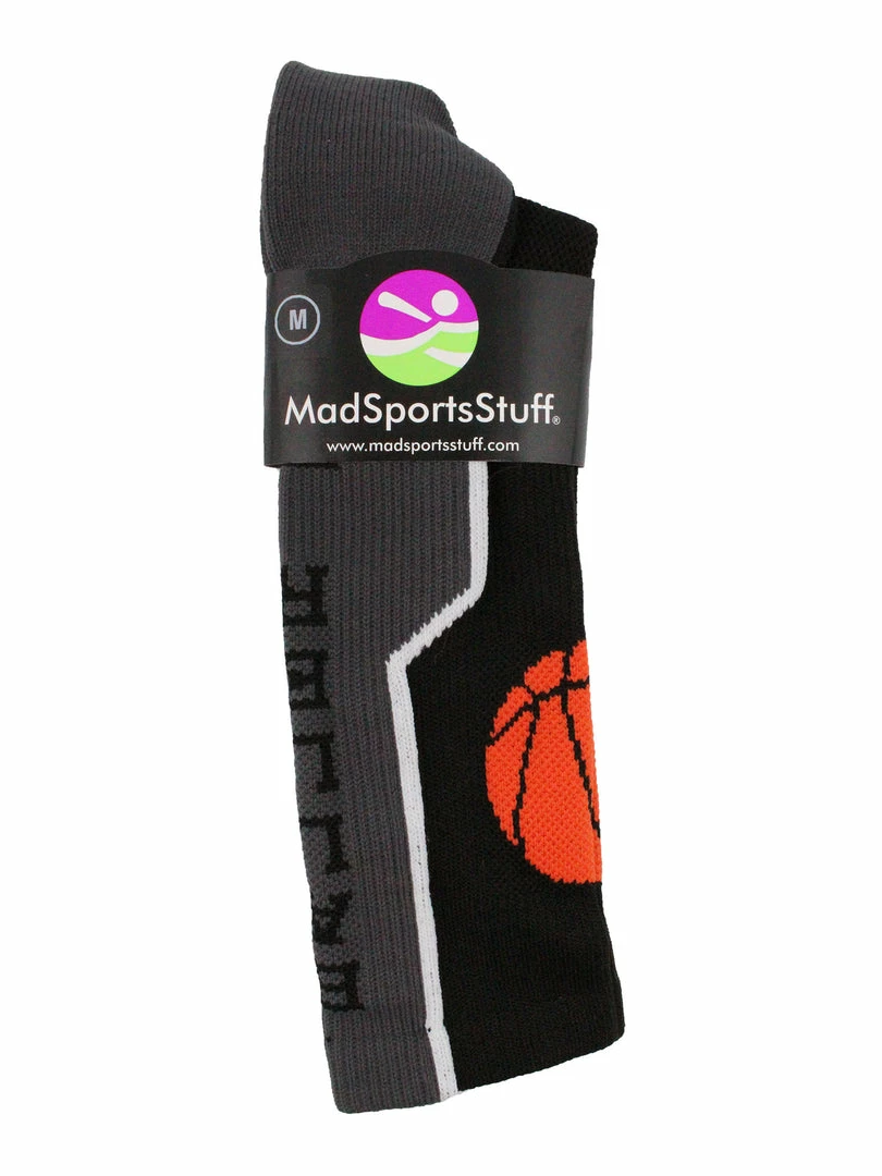 Flash Sale ๐คฉ MadSportsStuff Baller ๐ Basketball ๐งฆ Socks With ๐ Basketball Logo Crew Length ๐งจ 4 MadSportsStuff Baller Basketball Socks With Basketball Logo Crew Length