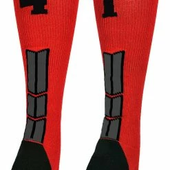 New ๐ MadSportsStuff Red And Black Player ID Custom Number Over The Calf ๐งฆ Socks For ๐ฅ Softball โพ Baseball Football Boys And ๐ง Girls โพ Baseball ๐งฆ Socks ๐ 194 MadSportsStuff Red And Black Player ID Custom Number Over The Calf Socks For Softball Baseball Football Boys And Girls Baseball Socks
