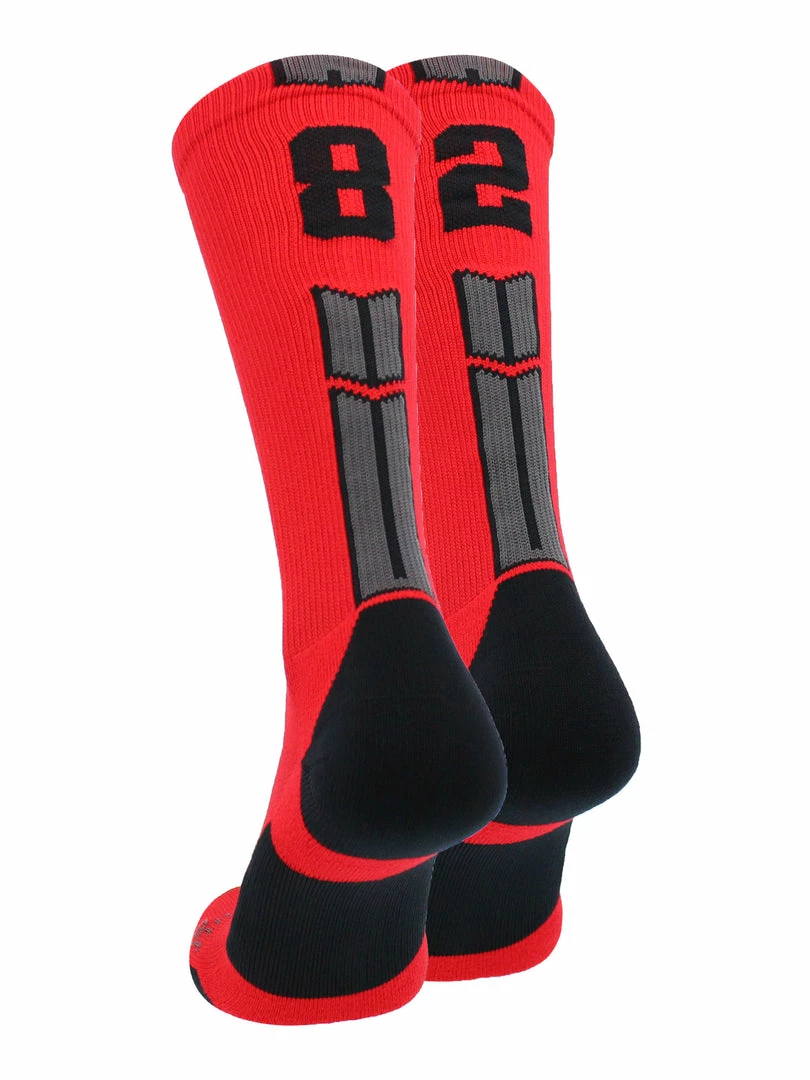 Promo ๐ MadSportsStuff Red And Black Player ID Custom Number Crew ๐งฆ Socks For ๐ Basketball Lacrosse Volleyball Boys And ๐ง Girls Volleyball ๐งฆ Socks โจ 47 MadSportsStuff Red And Black Player ID Custom Number Crew Socks For Basketball Lacrosse Volleyball Boys And Girls Volleyball Socks