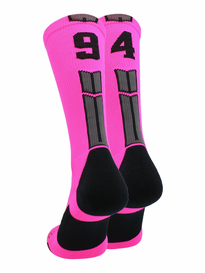 Cheap ๐ MadSportsStuff Neon Pink And Black Player ID Custom Number Crew ๐งฆ Socks For ๐ Basketball Lacrosse Volleyball Boys And ๐ง Girls Lacrosse ๐งฆ Socks ๐ 35 MadSportsStuff Neon Pink And Black Player ID Custom Number Crew Socks For Basketball Lacrosse Volleyball Boys And Girls Lacrosse Socks