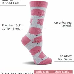 WHD Crazy Socks - Crew Pig Socks For Women - Pig Lovers Gift - 2-Pack