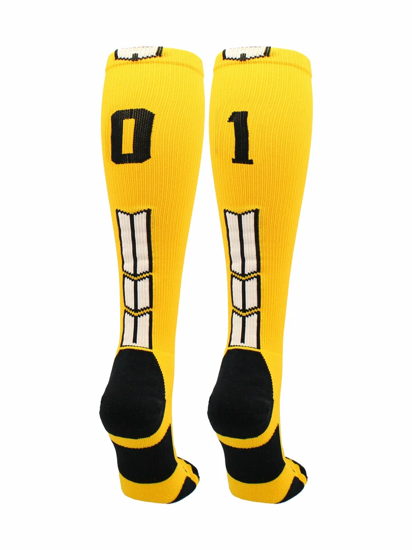 Brand new ๐ MadSportsStuff Gold Player ID Custom Number Over The Calf ๐งฆ Socks For ๐ฅ Softball โพ Baseball Football Boys And ๐ง Girls ๐ฅ Softball ๐งฆ Socks ๐ 77 MadSportsStuff Gold Player ID Custom Number Over The Calf Socks For Softball Baseball Football Boys And Girls Softball Socks