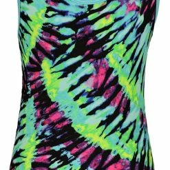 MadSportsStuff Tank Style Aqua Tie Dye Girls Gymnastics Leotard Leotards
