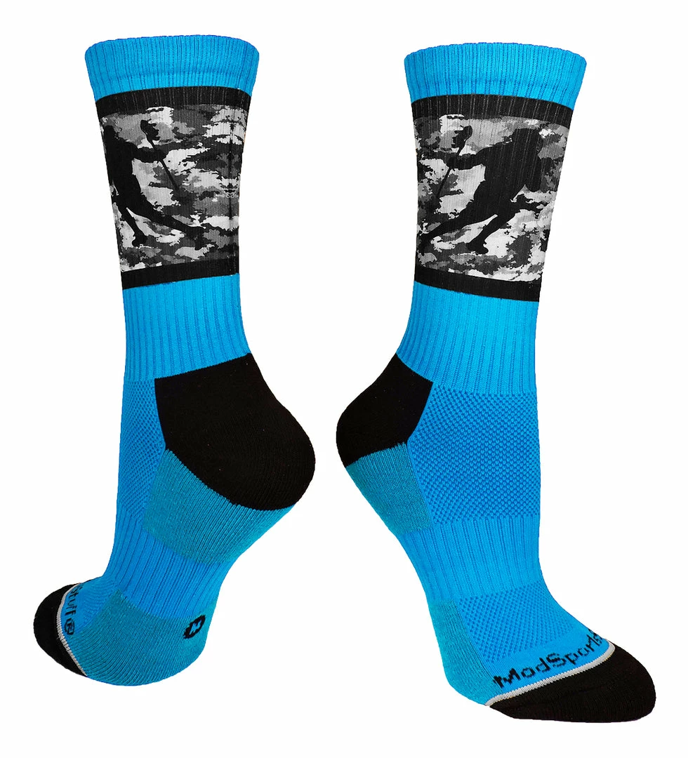 Discount ✔️ MadSportsStuff Lacrosse 🧦 Socks With Player On Camo Background Crew 🧦 Socks (multiple Colors) ✔️ 6 MadSportsStuff Lacrosse Socks With Player On Camo Background Crew Socks (multiple Colors)