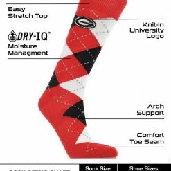 Wholesale ๐ TCK Georgia Bulldogs Argyle ๐ Dress ๐งฆ Socks NCAA Fanwear Crew Length All Schools ๐ 6 TCK Georgia Bulldogs Argyle Dress Socks NCAA Fanwear Crew Length All Schools