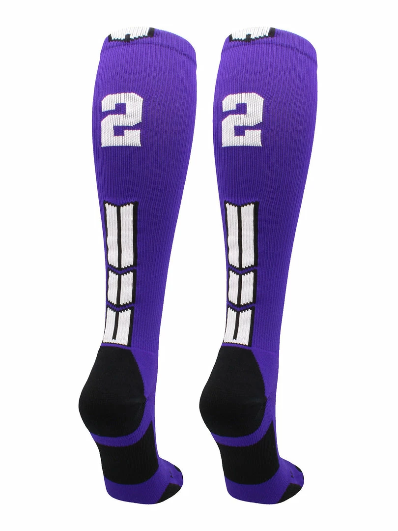 New โ๏ธ MadSportsStuff Purple Player ID Custom Number Over The Calf ๐งฆ Socks For ๐ฅ Softball โพ Baseball Football Boys And ๐ง Girls ๐ 79 MadSportsStuff Purple Player ID Custom Number Over The Calf Socks For Softball Baseball Football Boys And Girls
