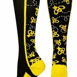 MadSportsStuff Crazy Socks With Bumble Bees Over The Calf Softball Socks