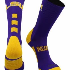TCK LSU Tigers Baseline Crew Socks