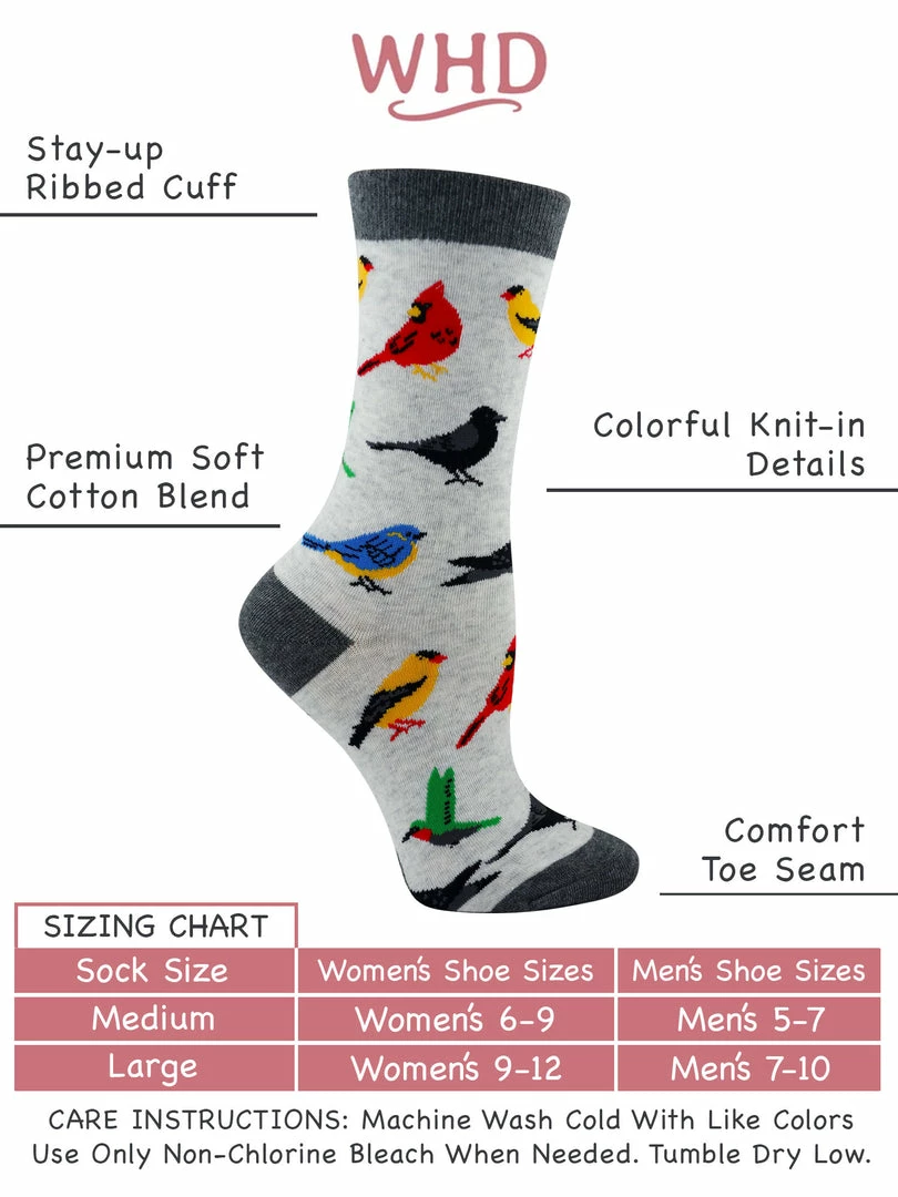 New โจ WHD Backyard Bird ๐งฆ Socks For ๐ฉ Women Gift For Bird Lovers ๐ 3 WHD Backyard Bird Socks For Women Gift For Bird Lovers