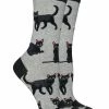 WHD Black Cat Socks For Women Gift For Animal Lovers Crazy Socks - Crew