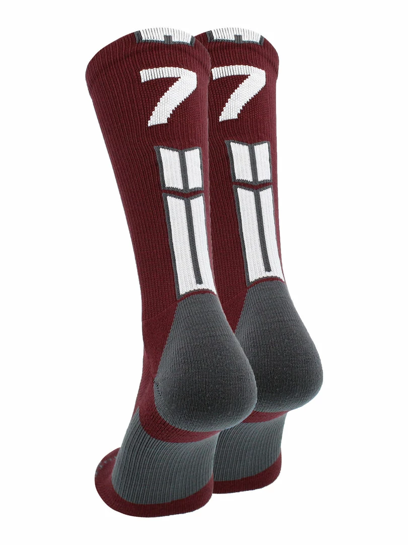 Best deal ๐คฉ MadSportsStuff Maroon Player ID Custom Number Crew ๐งฆ Socks For ๐ Basketball Lacrosse Volleyball Boys And ๐ง Girls ๐งจ 52 MadSportsStuff Maroon Player ID Custom Number Crew Socks For Basketball Lacrosse Volleyball Boys And Girls