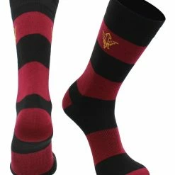 TCK ASU Sun Devils Socks Game Day Striped Crew Socks All Schools