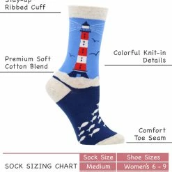 Coupon โญ WHD Crazy ๐งฆ Socks - Crew Lighthouse ๐งฆ Socks For ๐ฉ Women For Ocean Lovers ๐ฅ 6 WHD Crazy Socks - Crew Lighthouse Socks For Women For Ocean Lovers