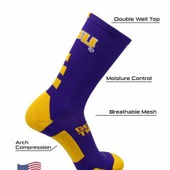Coupon ๐ TCK LSU Tigers Baseline Crew ๐งฆ Socks ๐ 9 TCK LSU Tigers Baseline Crew Socks