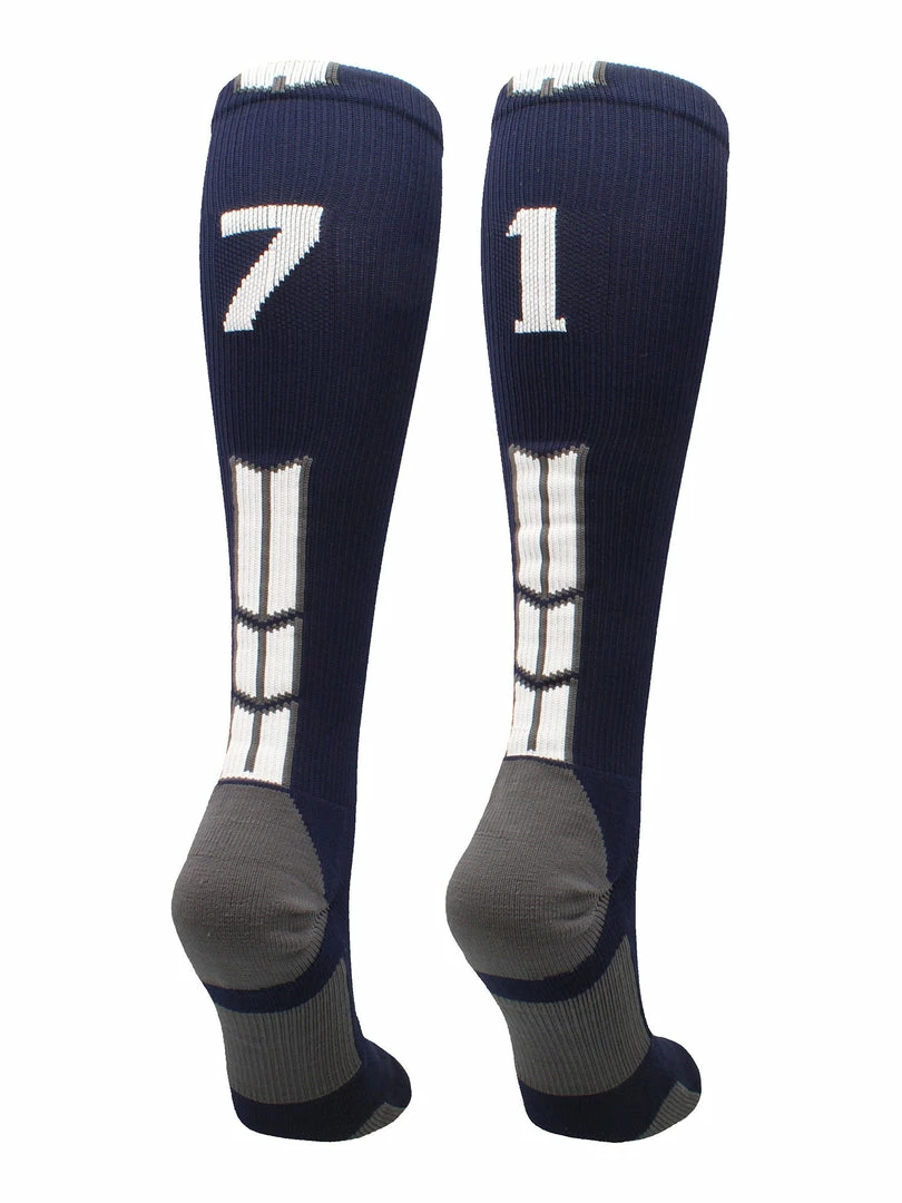 Best Sale ๐คฉ MadSportsStuff Navy Player ID Custom Number Over The Calf ๐งฆ Socks For ๐ฅ Softball โพ Baseball Football Boys And ๐ง Girls โจ 11 MadSportsStuff Navy Player ID Custom Number Over The Calf Socks For Softball Baseball Football Boys And Girls