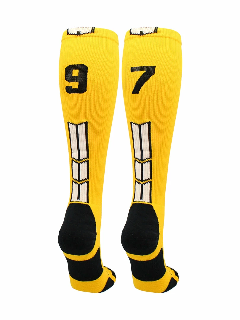 Cheap ๐ MadSportsStuff ๐ฅ Softball ๐งฆ Socks Gold Player ID Custom Number Over The Calf ๐งฆ Socks For ๐ฅ Softball โพ Baseball Football Boys And ๐ง Girls ๐ 32 MadSportsStuff Softball Socks Gold Player ID Custom Number Over The Calf Socks For Softball Baseball Football Boys And Girls
