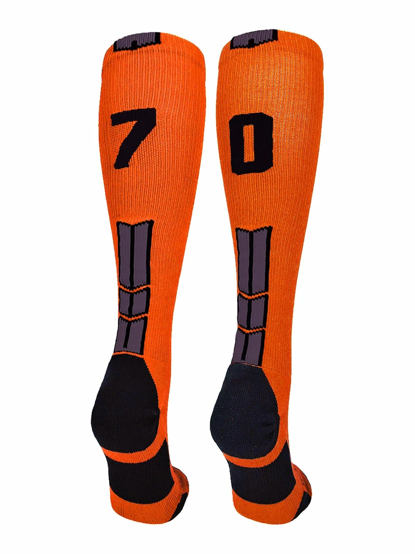 Best Sale ๐ MadSportsStuff ๐ฅ Softball ๐งฆ Socks Orange And Black Player ID Custom Number Over The Calf ๐งฆ Socks For ๐ฅ Softball โพ Baseball Football Boys And ๐ง Girls โญ 10 MadSportsStuff Softball Socks Orange And Black Player ID Custom Number Over The Calf Socks For Softball Baseball Football Boys And Girls