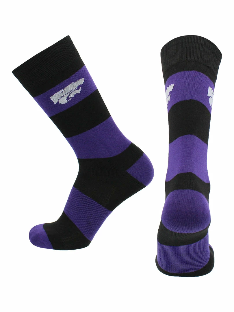 Best Sale 🥰 TCK Kansas State Wildcats 🧦 Socks Game Day Striped Crew 🧦 Socks All Schools 🤩 2 TCK Kansas State Wildcats Socks Game Day Striped Crew Socks All Schools