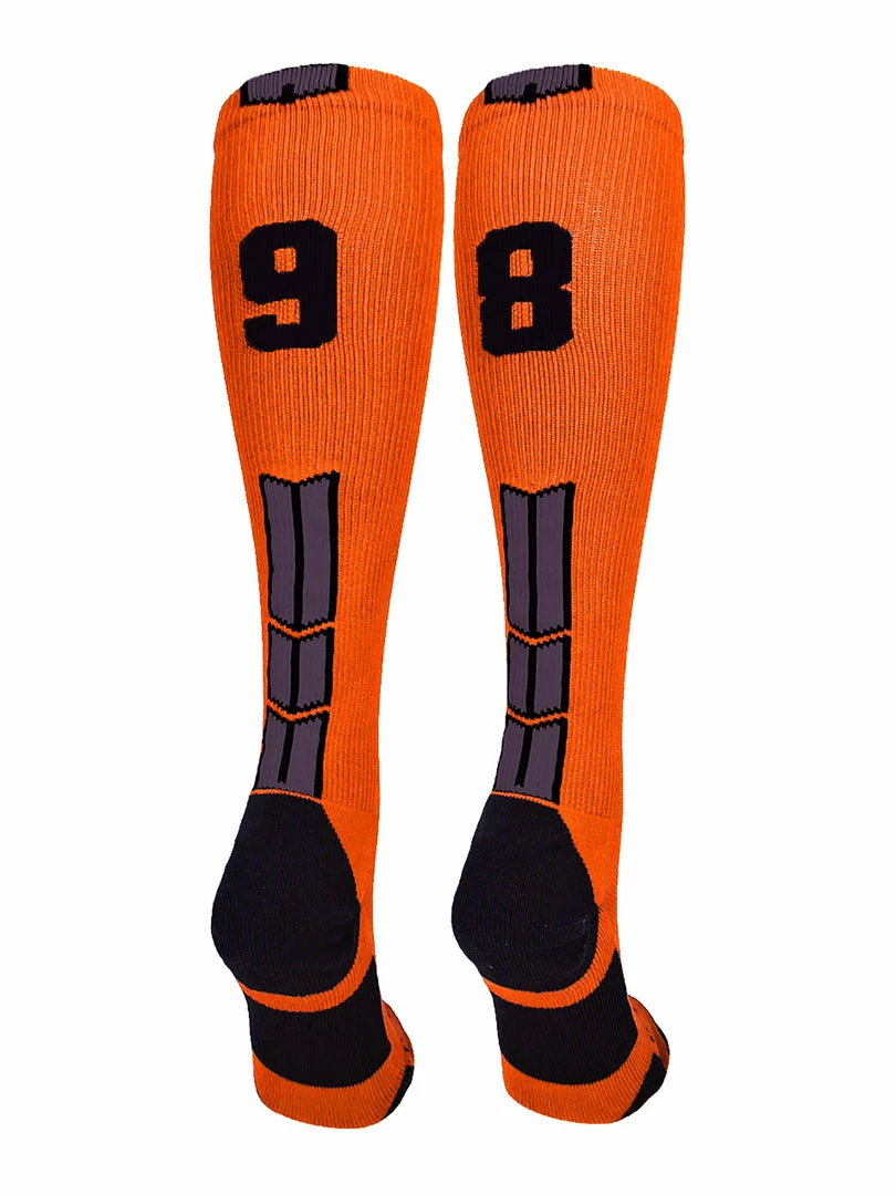Best Sale ๐ MadSportsStuff ๐ฅ Softball ๐งฆ Socks Orange And Black Player ID Custom Number Over The Calf ๐งฆ Socks For ๐ฅ Softball โพ Baseball Football Boys And ๐ง Girls โญ 93 MadSportsStuff Softball Socks Orange And Black Player ID Custom Number Over The Calf Socks For Softball Baseball Football Boys And Girls