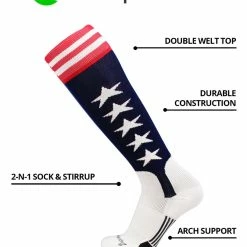 Outlet ๐ฏ MadSportsStuff USA Flag โพ Baseball Patriotic Stirrups ๐งฆ Socks With Stars And Stripes ๐ 11 MadSportsStuff USA Flag Baseball Patriotic Stirrups Socks With Stars And Stripes