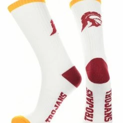 TCK USC Trojans Socks Basic Crew White Socks