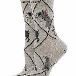 WHD Crazy Socks - Crew Schnauzer Socks For Women Gift For Dog Lovers