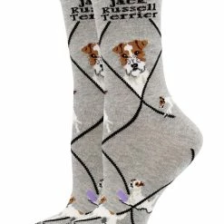 WHD Crazy Socks - Crew Jack Russell Terrier Socks For Women Gift For Dog Lovers