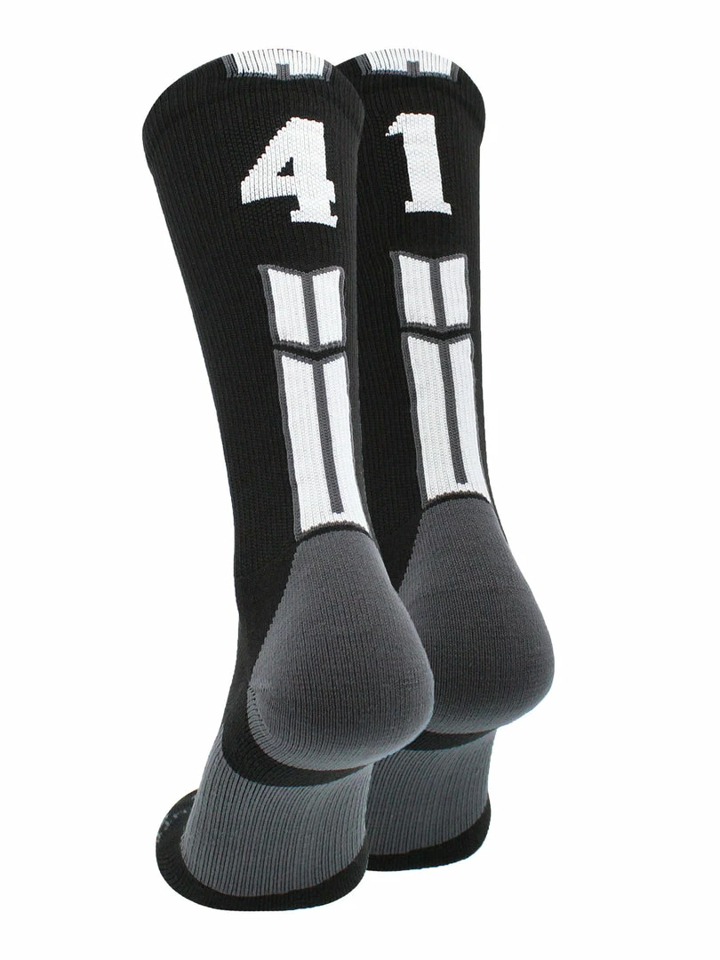 Buy โญ MadSportsStuff Black Player ID Custom Number Crew ๐งฆ Socks For ๐ Basketball Lacrosse Volleyball Boys And ๐ง Girls ๐ 88 MadSportsStuff Black Player ID Custom Number Crew Socks For Basketball Lacrosse Volleyball Boys And Girls