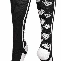 MadSportsStuff Softball Socks With Diamonds For Girls Over The Calf (multiple Colors)