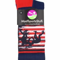 MadSportsStuff USA Flag Fighting Wrestlers Athletic Crew Socks Wrestling Socks