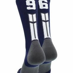 MadSportsStuff Navy Player ID Custom Number Crew Socks For Basketball Lacrosse Volleyball Boys And Girls