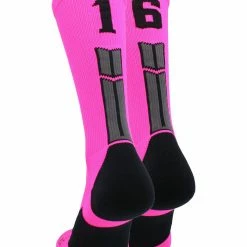 Best deal ๐ฏ MadSportsStuff Neon Pink And Black Player ID Custom Number Crew ๐งฆ Socks For ๐ Basketball Lacrosse Volleyball Boys And ๐ง Girls ๐คฉ 166 MadSportsStuff Neon Pink And Black Player ID Custom Number Crew Socks For Basketball Lacrosse Volleyball Boys And Girls