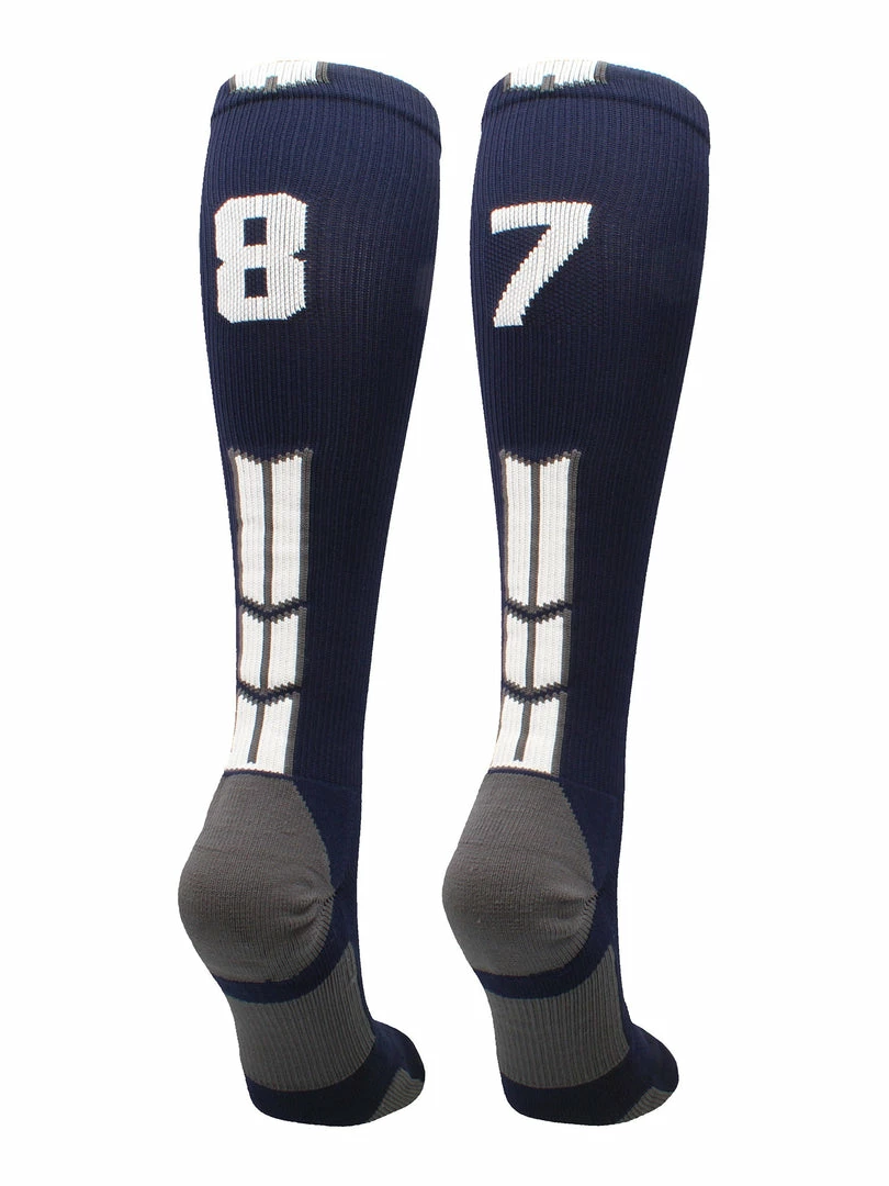 Best Sale ๐คฉ MadSportsStuff Navy Player ID Custom Number Over The Calf ๐งฆ Socks For ๐ฅ Softball โพ Baseball Football Boys And ๐ง Girls โจ 45 MadSportsStuff Navy Player ID Custom Number Over The Calf Socks For Softball Baseball Football Boys And Girls
