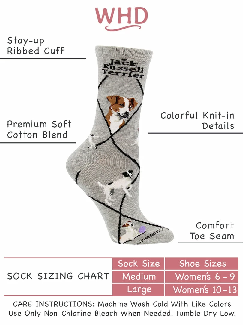 Flash Sale ๐ฅ WHD Crazy ๐งฆ Socks - Crew Jack Russell Terrier ๐งฆ Socks For ๐ฉ Women Gift For ๐ถ Dog Lovers ๐ 3 WHD Crazy Socks - Crew Jack Russell Terrier Socks For Women Gift For Dog Lovers