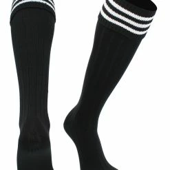TCK Euro Style 3 Stripe Soccer Socks With Fold Down Top