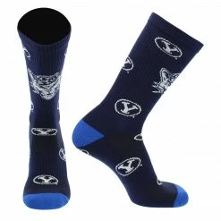 TCK BYU Cougars Socks Birgham Young University Cougars Mayhem Crew Socks