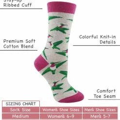 WHD Hummingbird Bird Socks For Women Gift For Bird Lovers Crazy Socks - Crew