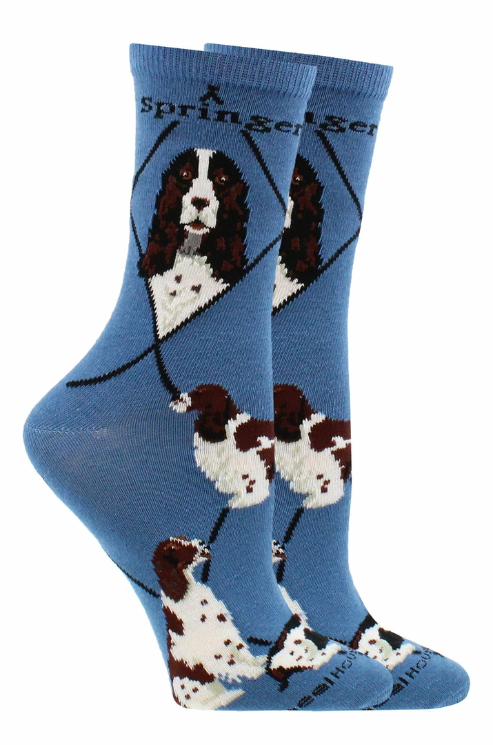 Cheapest ❤️ WHD Springer Spaniel 🧦 Socks For 👩 Women Gift For 🦮 Dog Lovers Crazy 🧦 Socks - Crew 🥰 5 WHD Springer Spaniel Socks For Women Gift For Dog Lovers Crazy Socks - Crew