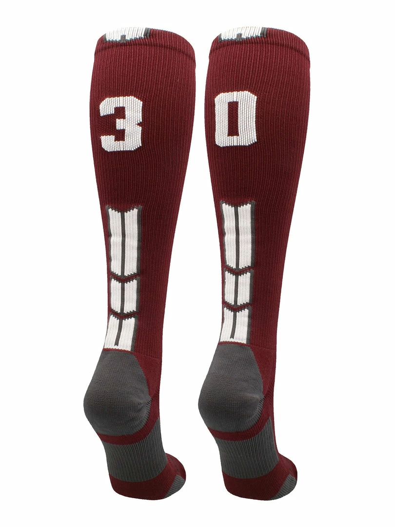 Best Sale ๐ MadSportsStuff ๐ฅ Softball ๐งฆ Socks Maroon Player ID Custom Number Over The Calf ๐งฆ Socks For ๐ฅ Softball โพ Baseball Football Boys And ๐ง Girls ๐คฉ 99 MadSportsStuff Softball Socks Maroon Player ID Custom Number Over The Calf Socks For Softball Baseball Football Boys And Girls