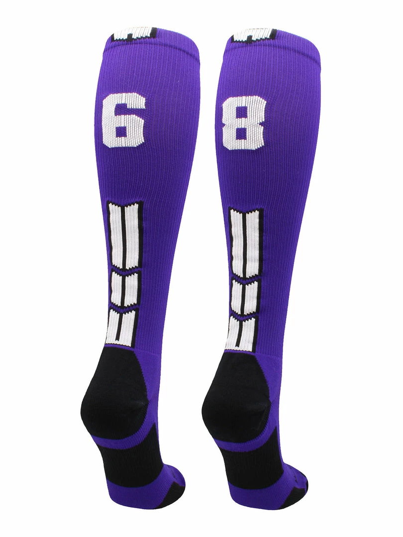 Discount ๐ MadSportsStuff Purple Player ID Custom Number Over The Calf ๐งฆ Socks For ๐ฅ Softball โพ Baseball Football Boys And ๐ง Girls ๐ฅ Softball ๐งฆ Socks ๐ 12 MadSportsStuff Purple Player ID Custom Number Over The Calf Socks For Softball Baseball Football Boys And Girls Softball Socks