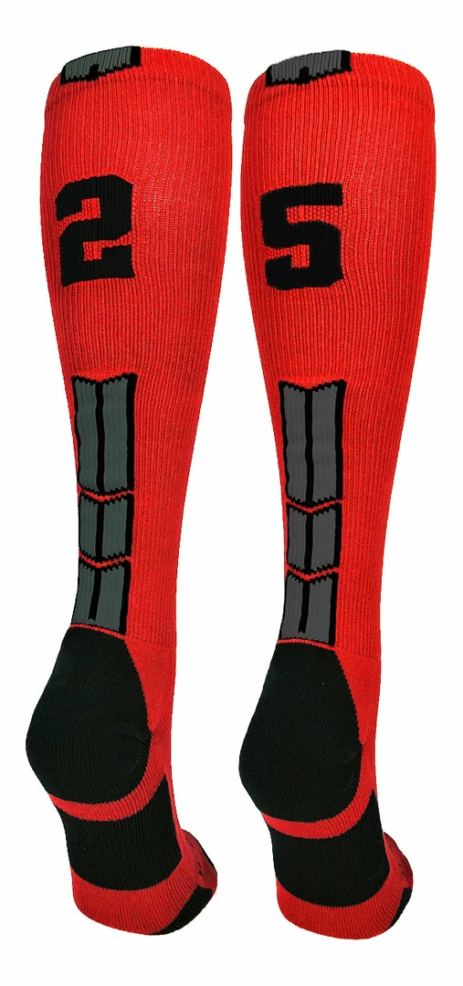 Budget ๐ฏ MadSportsStuff Red And Black Player ID Custom Number Over The Calf ๐งฆ Socks For ๐ฅ Softball โพ Baseball Football Boys And ๐ง Girls โพ Baseball ๐งฆ Socks ๐ 82 MadSportsStuff Red And Black Player ID Custom Number Over The Calf Socks For Softball Baseball Football Boys And Girls Baseball Socks