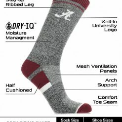 TCK Alabama Crimson Tide Socks Victory Parade Crew Length All Schools