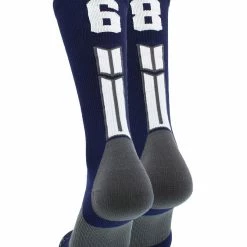 MadSportsStuff Navy Player ID Custom Number Crew Socks For Basketball Lacrosse Volleyball Boys And Girls