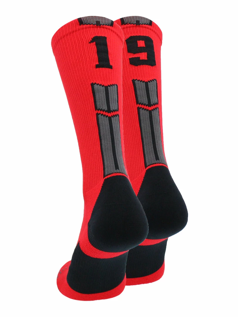 Promo ๐ MadSportsStuff Red And Black Player ID Custom Number Crew ๐งฆ Socks For ๐ Basketball Lacrosse Volleyball Boys And ๐ง Girls Volleyball ๐งฆ Socks โจ 59 MadSportsStuff Red And Black Player ID Custom Number Crew Socks For Basketball Lacrosse Volleyball Boys And Girls Volleyball Socks