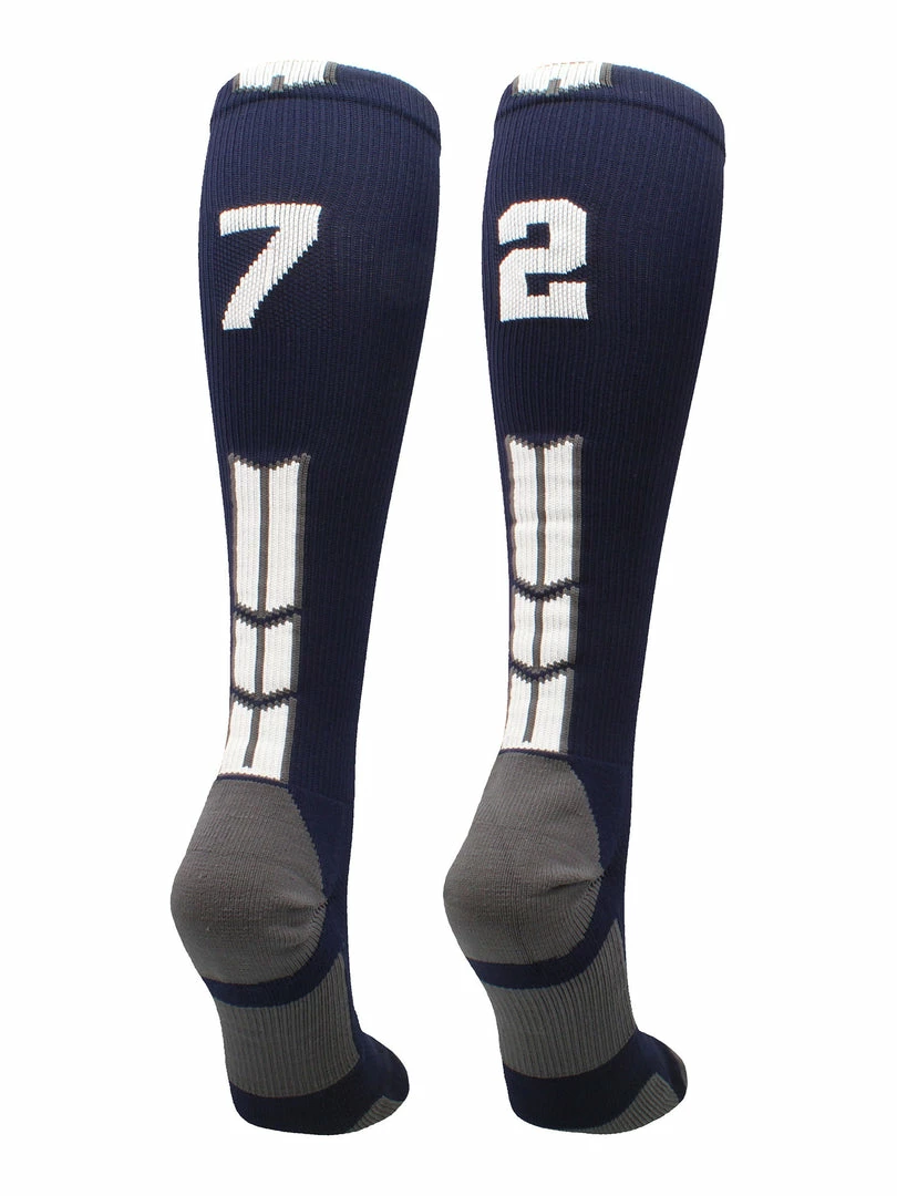 Best Sale ๐คฉ MadSportsStuff Navy Player ID Custom Number Over The Calf ๐งฆ Socks For ๐ฅ Softball โพ Baseball Football Boys And ๐ง Girls โจ 10 MadSportsStuff Navy Player ID Custom Number Over The Calf Socks For Softball Baseball Football Boys And Girls